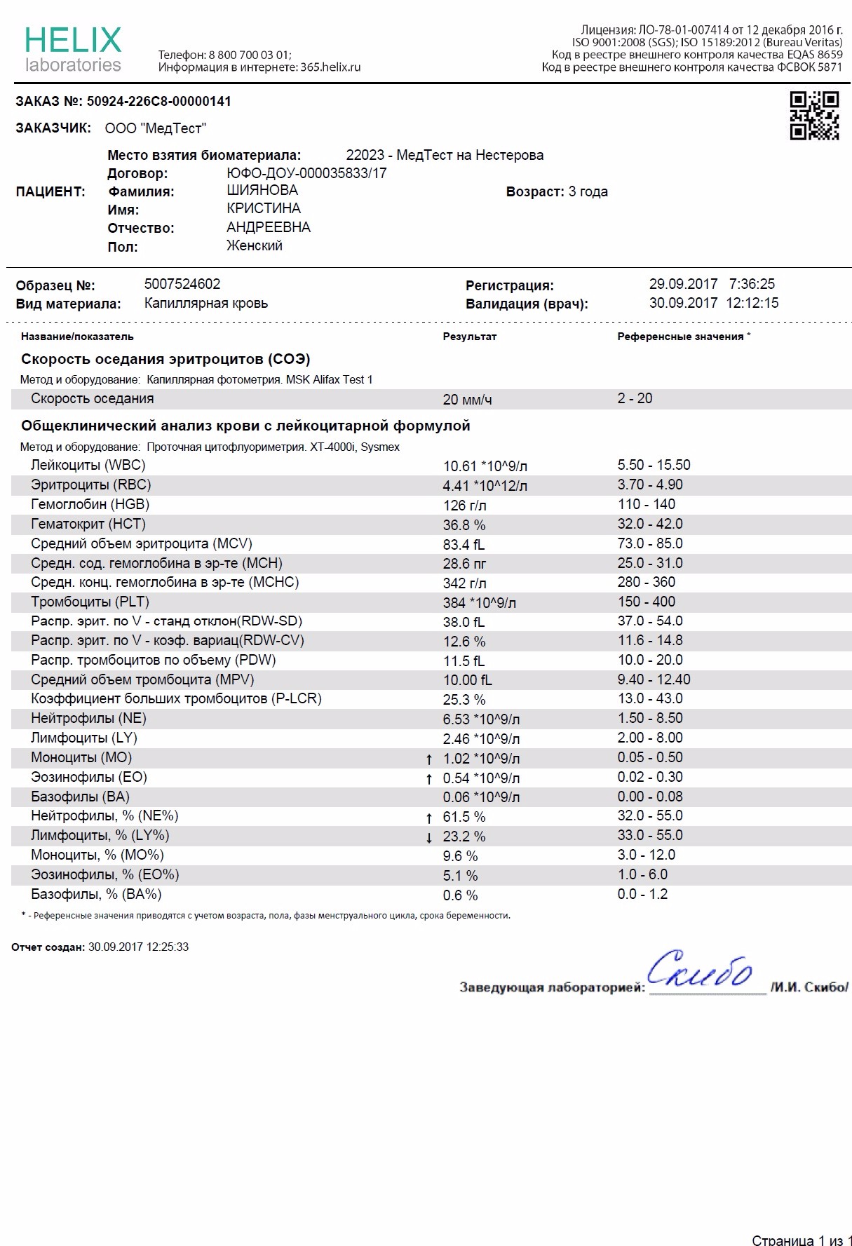 Повышеные тромбоциты и эозинофилы - Вопрос педиатру - 03 Онлайн