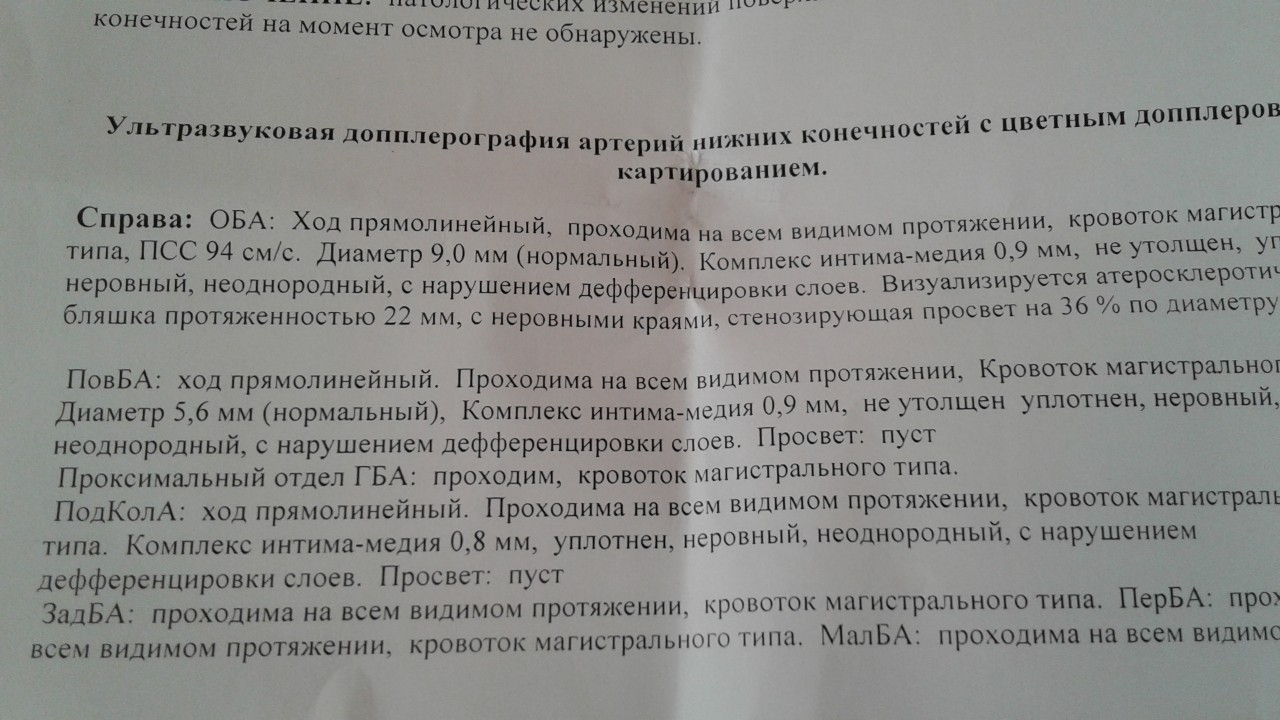 Узи артерий нижних конечностей протокол