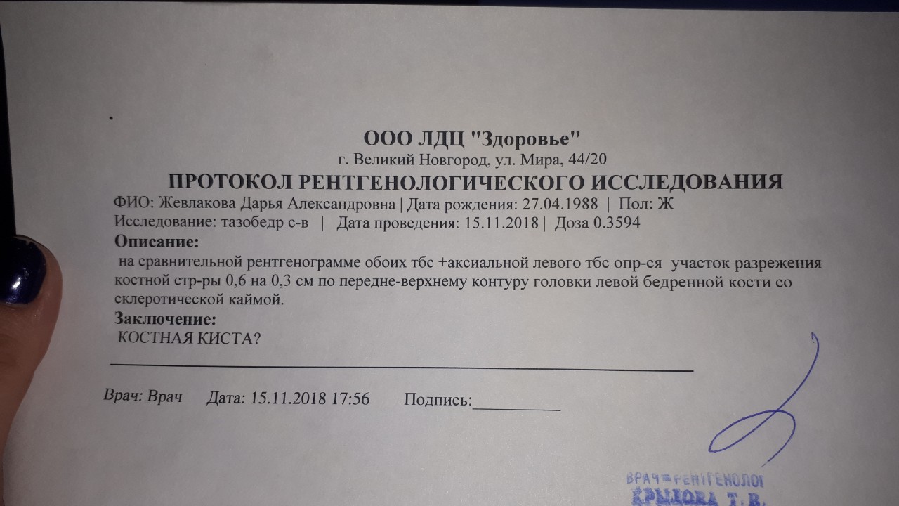 Протокол рентгенологического исследования образец