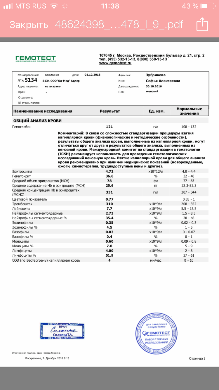 Гемотест Общий Анализ Крови Цена