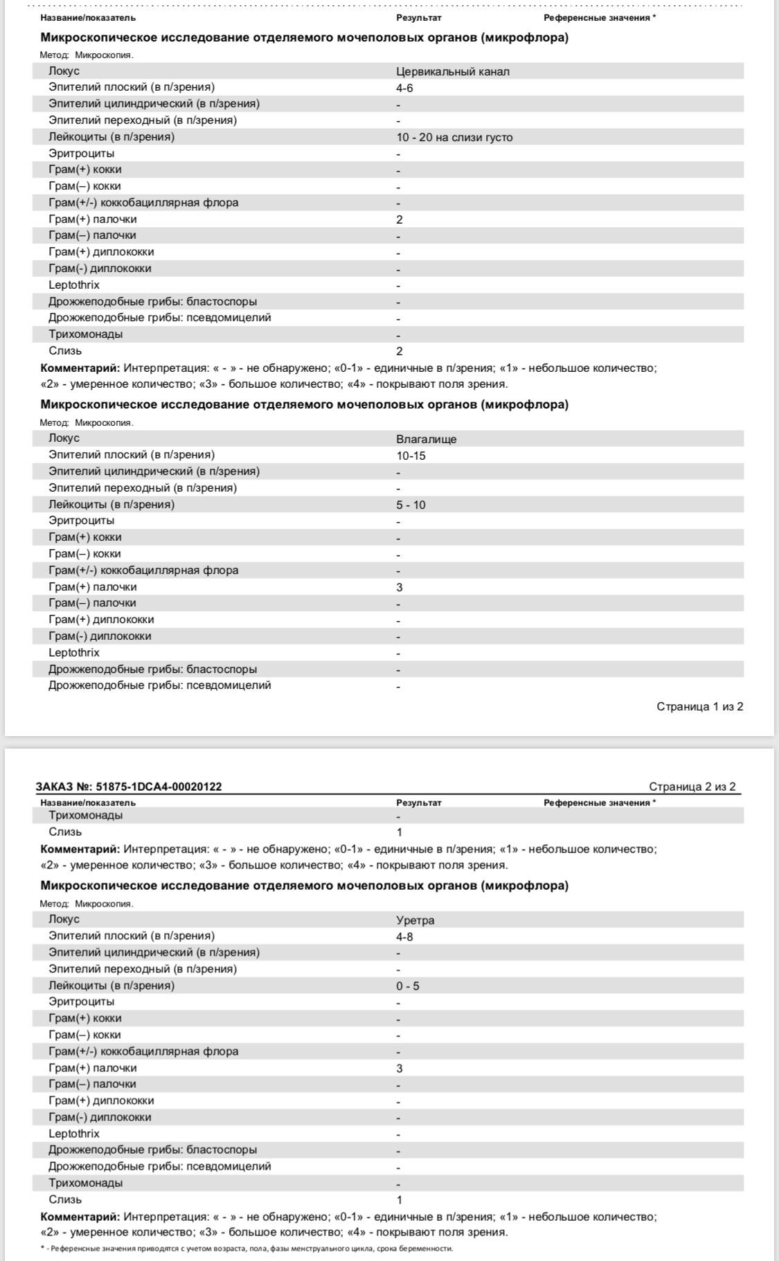 Микроскопия цервикального канала норма