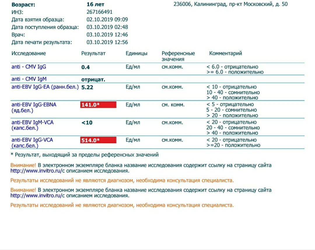 Картина крови при эпштейн барра