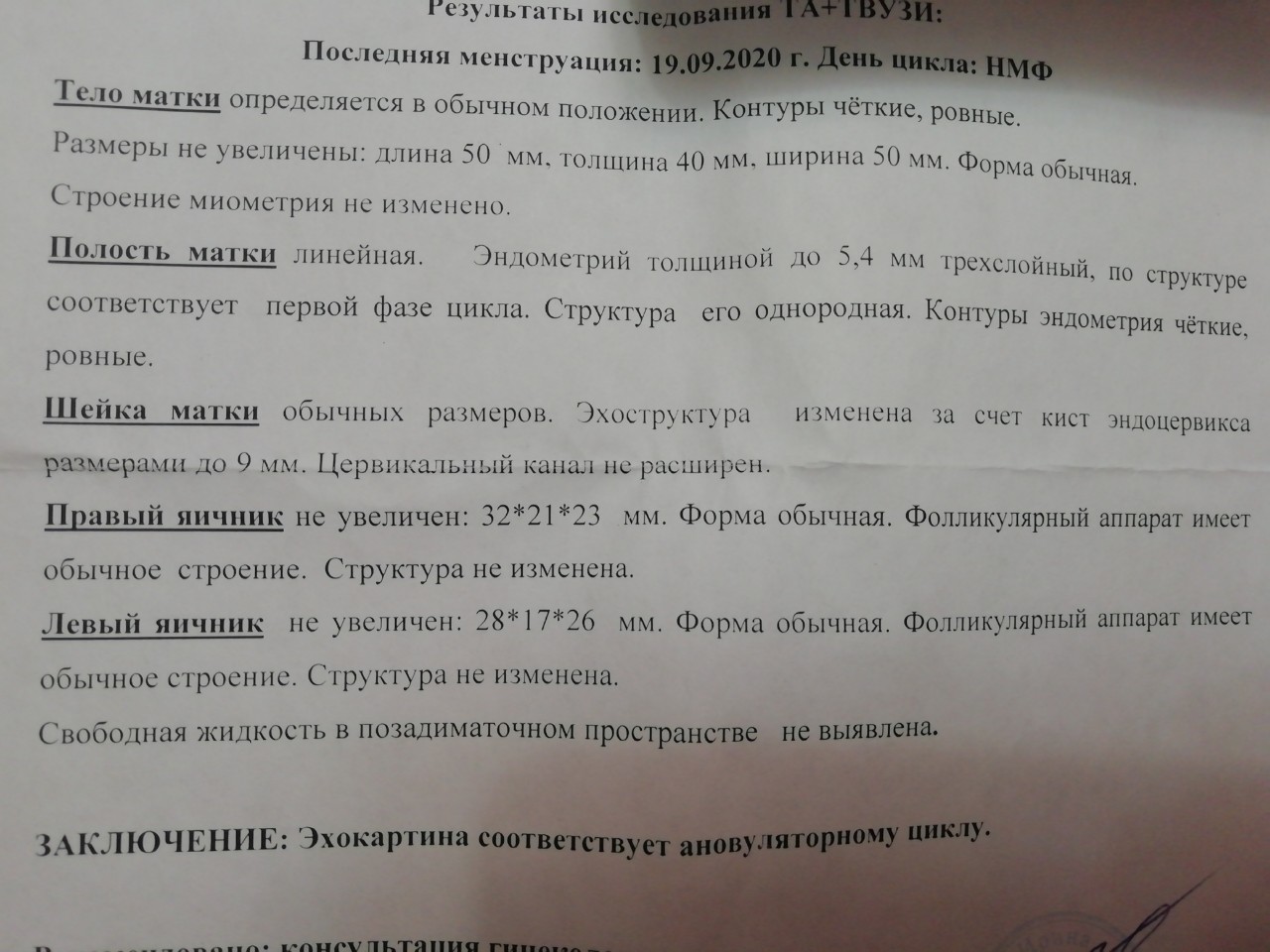 Месячные отсутствуют год