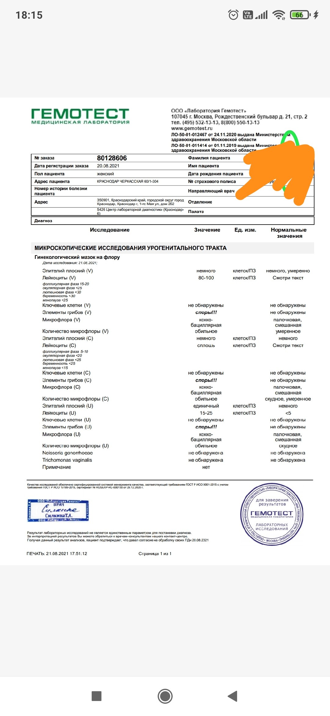 Повышены лейкоциты в мазке свечи