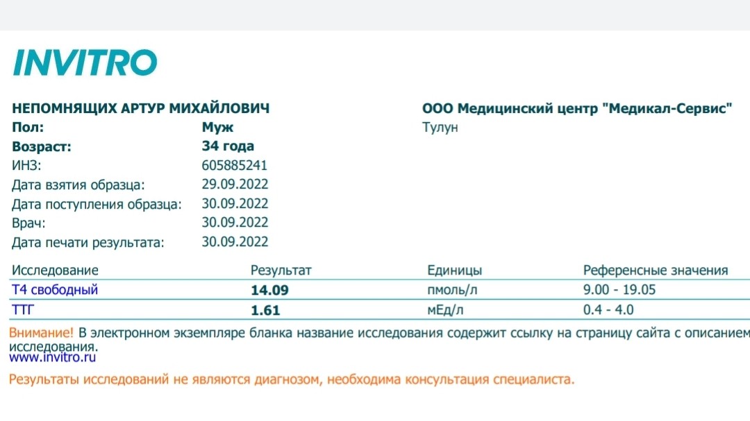 Настоящее результатов время анализа